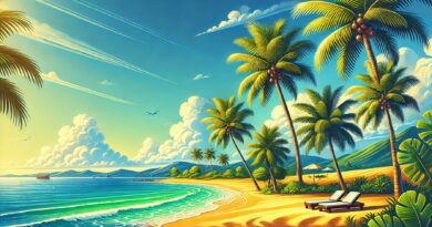 vakantie, palmenstrand